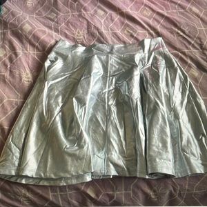 Metallic silver skater skirt size M
